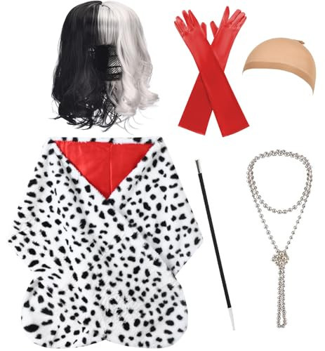 UIMLK Halloween Cosutme for Women 2024 Cruella Deville Cosplay Coat Shawl for Adult | Amazon (US)