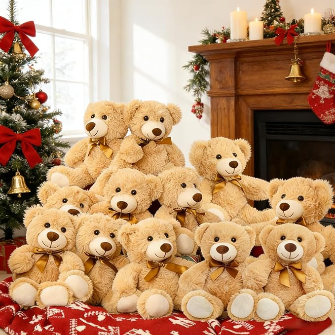 MaoGoLan 12 Pack Teddy Bears for Christmas Plush Toys Bulk Soft Stuffed Bear for Girls Kids Gifts... | Amazon (US)
