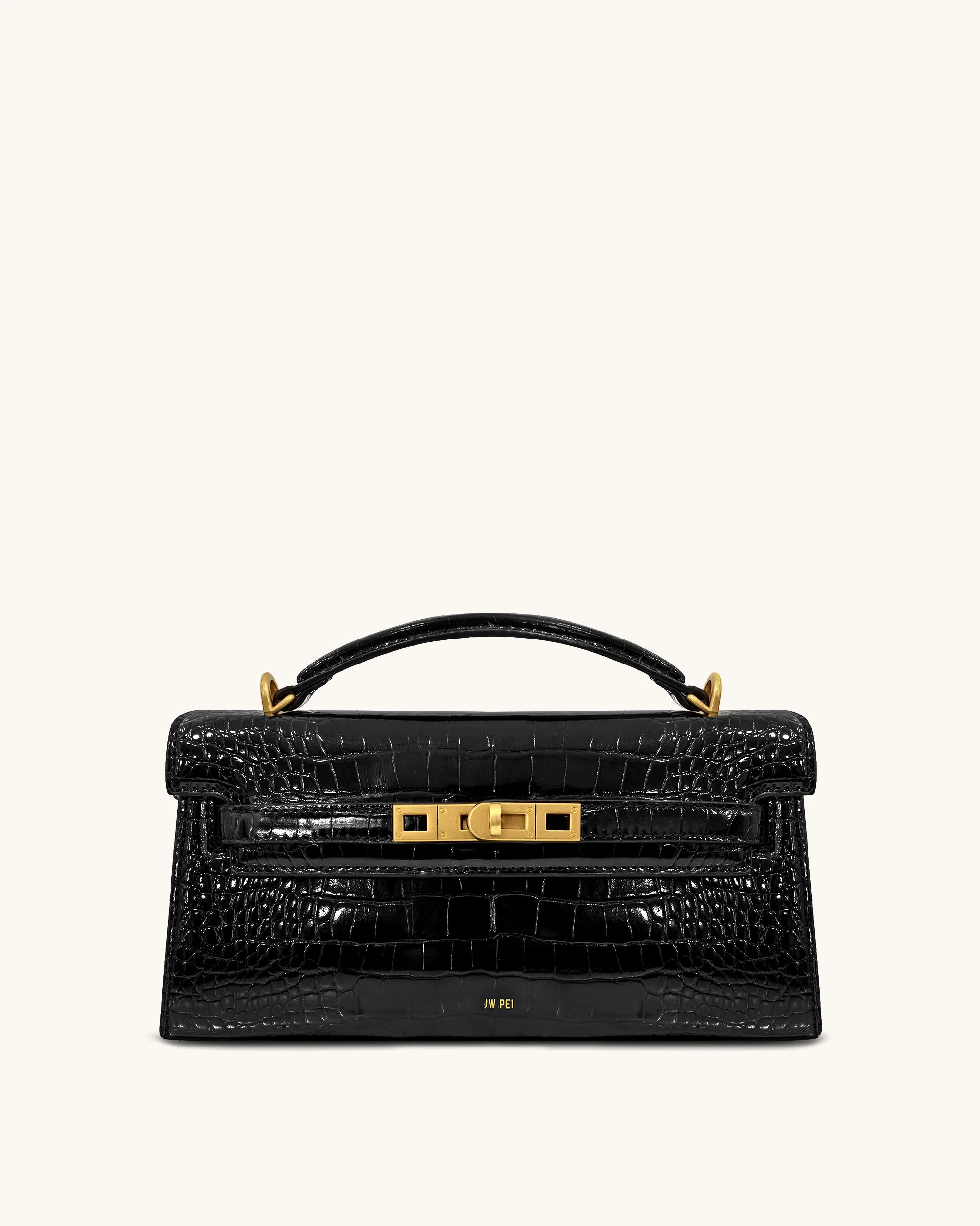 Noor Top Handle Bag - Black Croc | JW PEI US