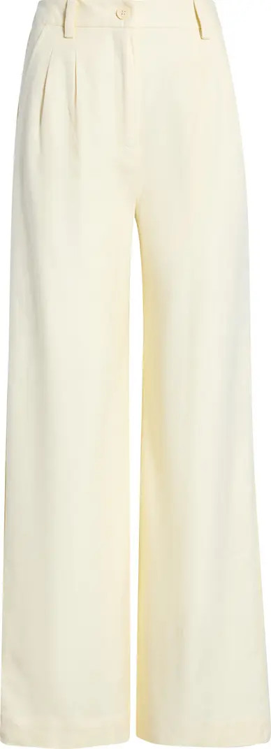 Pleated High Waist Linen Blend Dress Pants | Nordstrom