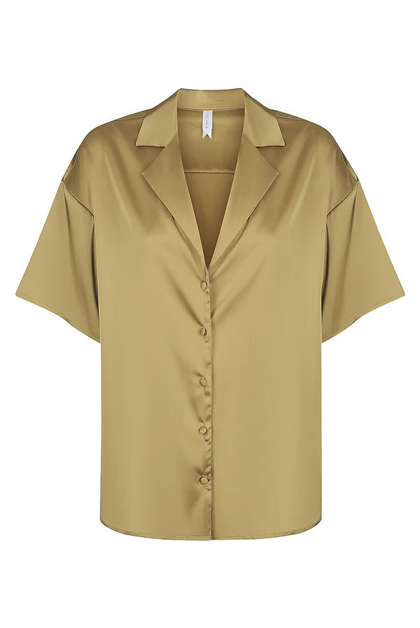 Celine Short Sleeve Shirt Olive | Kat the Label US