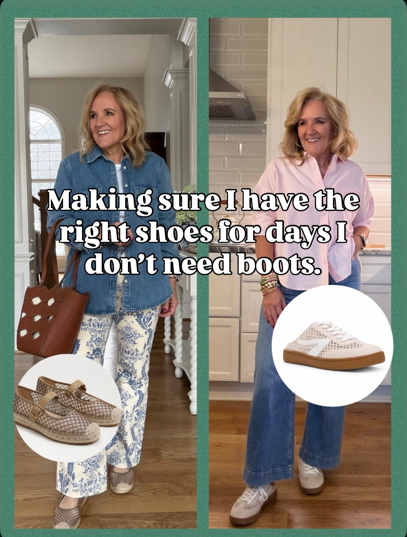 Be ready with the right shoes for those first warmer days when we’re taking off our boots and wearing not sandals yet but those in between seasons
These Mary Jane Ebb drills are very very comfortable. I could walk Miles in them. Excellent quality.
The sneaker mules are comfortable, but I couldn’t walk very far in them. They’re fine for all day long when I’m up and down from my desk and running a few errands.
Denim shirt, jacket size up to a large
Floral jeans I’m wearing an eight petite my regular size but size up if in between the jeans don’t have any stretch
Pink blouse wearing size small regular
Jeans size 29 regular

#LTKPetite #LTKOver40 #LTKSeasonal