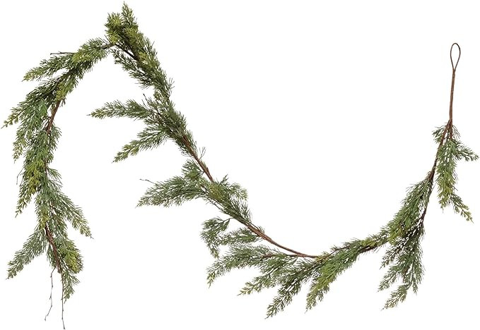 Creative Co-Op 72" L Faux Cedar Garland, Green | Amazon (US)