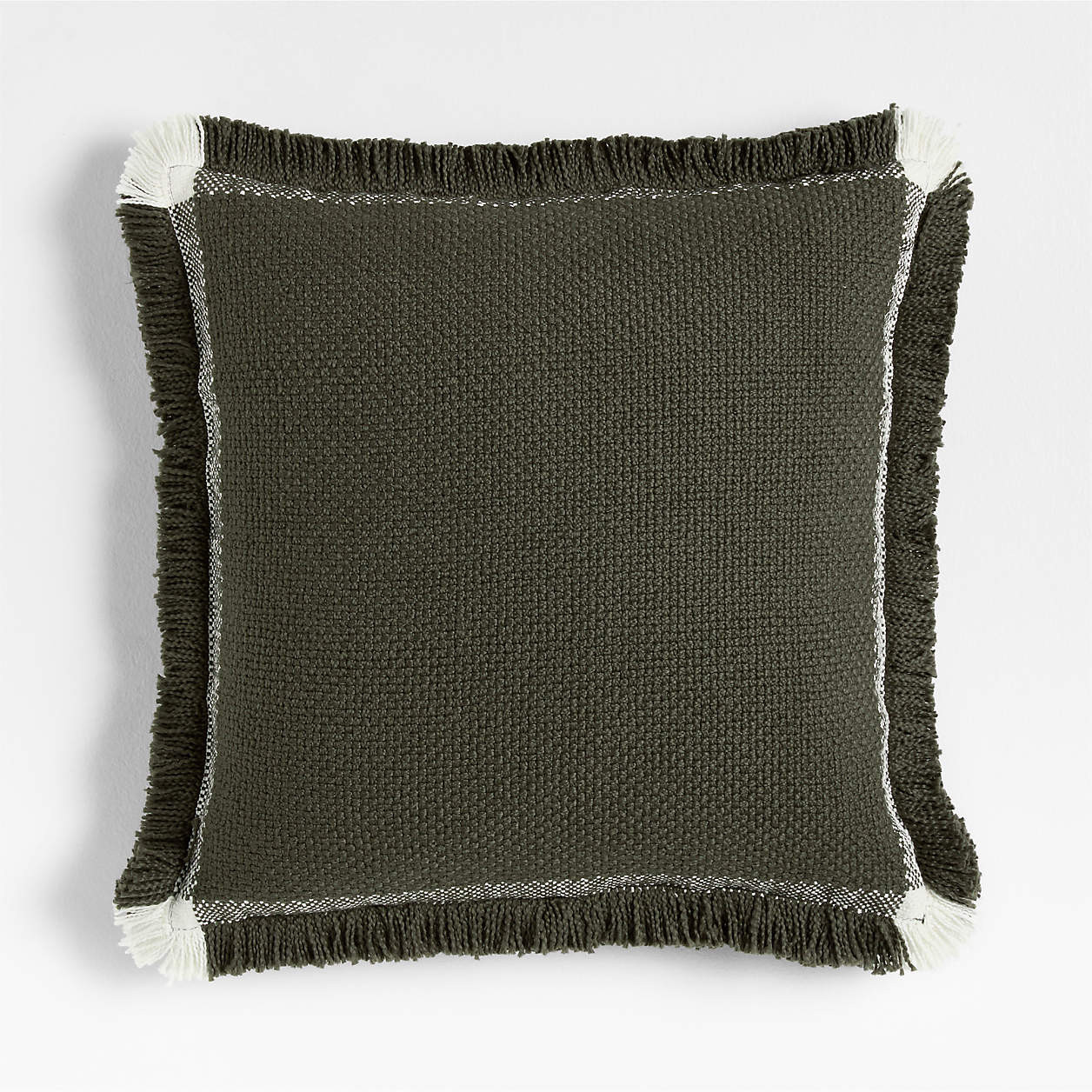 Weekend Burnt Green Organic Cotton 23"x23" Throw Pillow | Crate & Barrel | Crate & Barrel