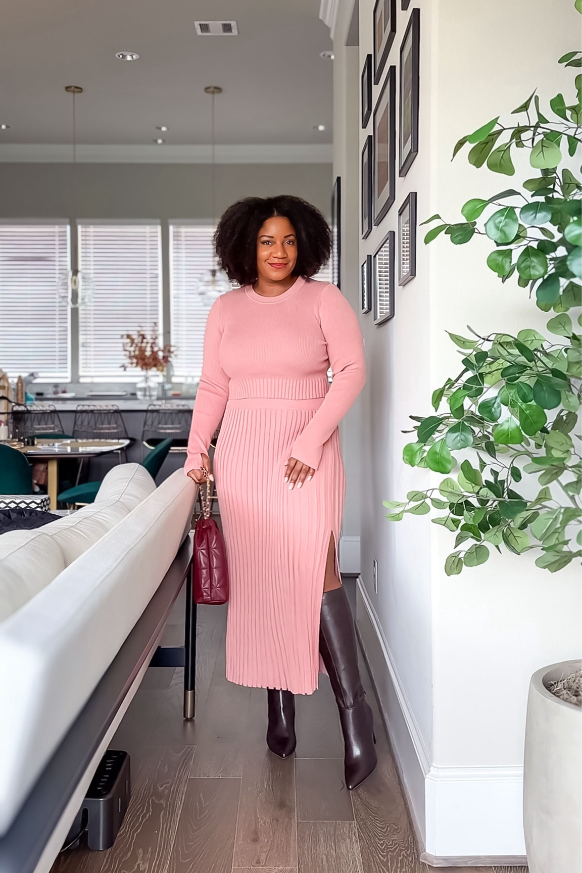 Love this pink sweater two piece set paired with these brown wide calf boots, all from Amazon! Everything is TTS. #FoundItOnAmazon The burgundy bag is from Target.

Fall outfit idea // fall finds // Target finds // Amazon finds // Amazon fall outfit // Amazon outfit idea // sweater set // skirt set // fall dress //boots // wide calf friendly boots // Thanksgiving outfit idea 

#LTKFindsUnder50 #LTKMidsize #LTKSeasonal