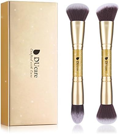 DUcare Makeup Brushes Duo End Foundation Powder Buffer and Contour Synthetic Cosmetic Tools 2Pcs ... | Amazon (US)