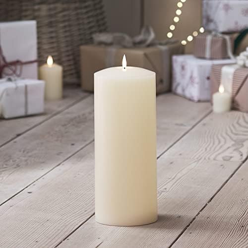 Amazon.com: Lights4fun, Inc. 12" x 5" TruGlow Battery Operated Flameless LED Ivory Wax Chapel Pil... | Amazon (US)