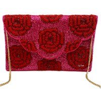 Red Rose Beaded Clutch Bag, Crossbody Seed Bead Boho Handbag, Pink Gift For Her | Etsy (US)