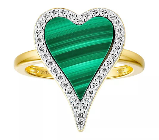 JEN by Jennifer Miller Gemstone Halo Heart Ring, Sterling - QVC.com | QVC