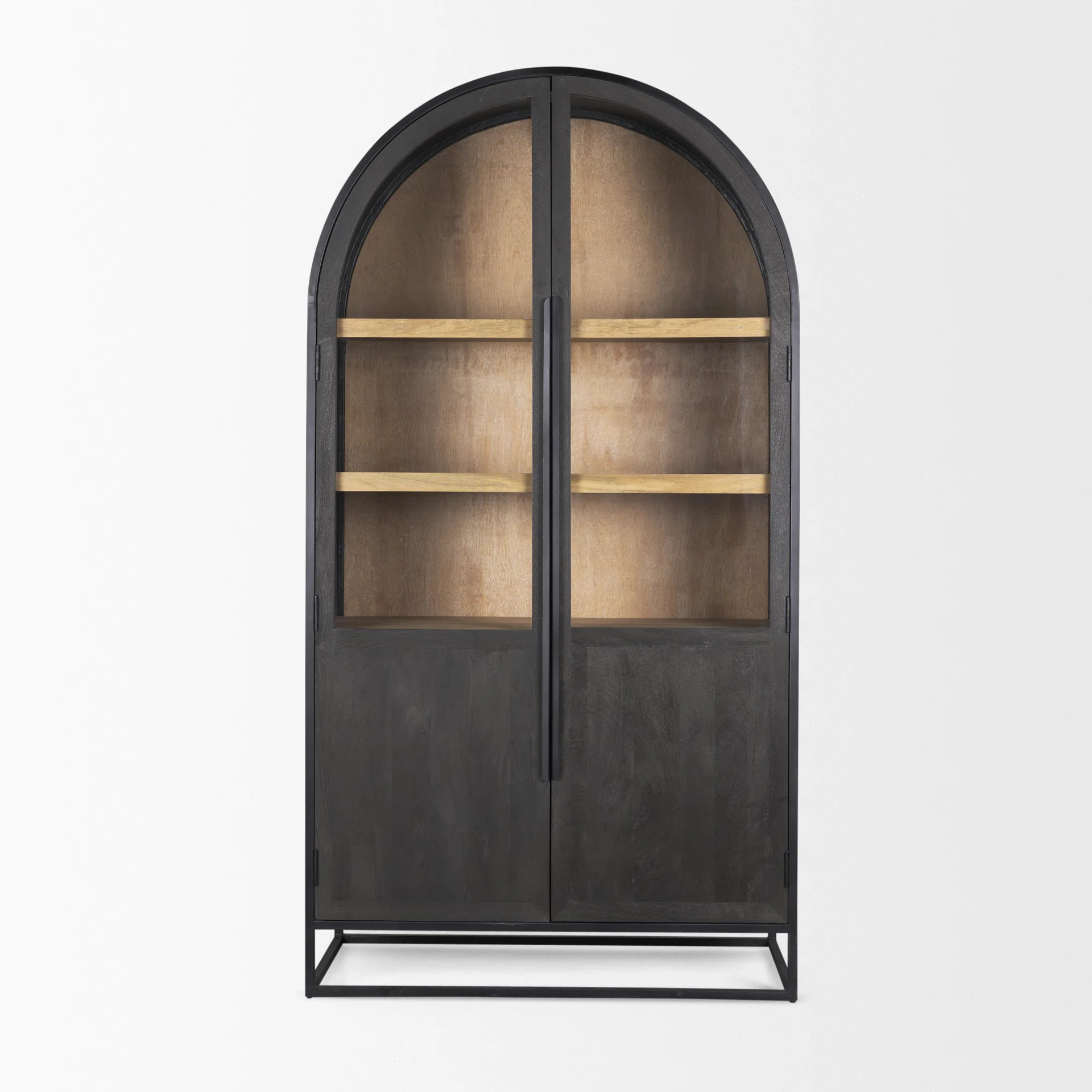 Joss & Main Clementine Wood W/Black Metal Arched Curio Cabinet | Wayfair | Wayfair North America