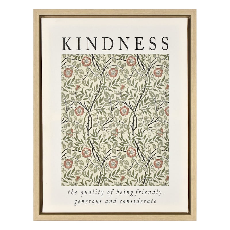 Framed Kindness Botanical Canvas Wall Art, 13.5x17.5 | At Home
