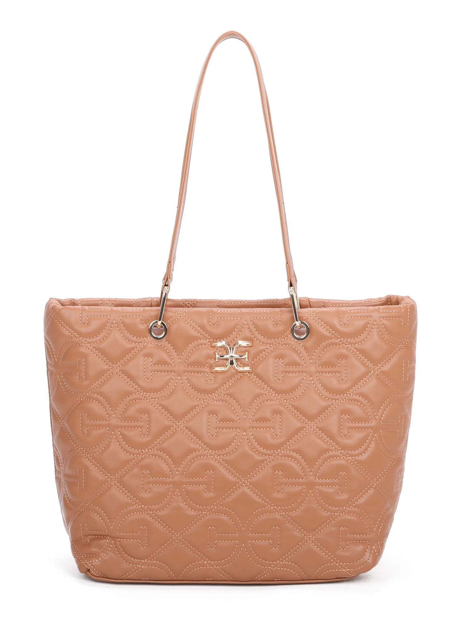 Sam Edelman Women's Viviana Monogram Quilt Tote Bag, Saddle | Walmart (US)