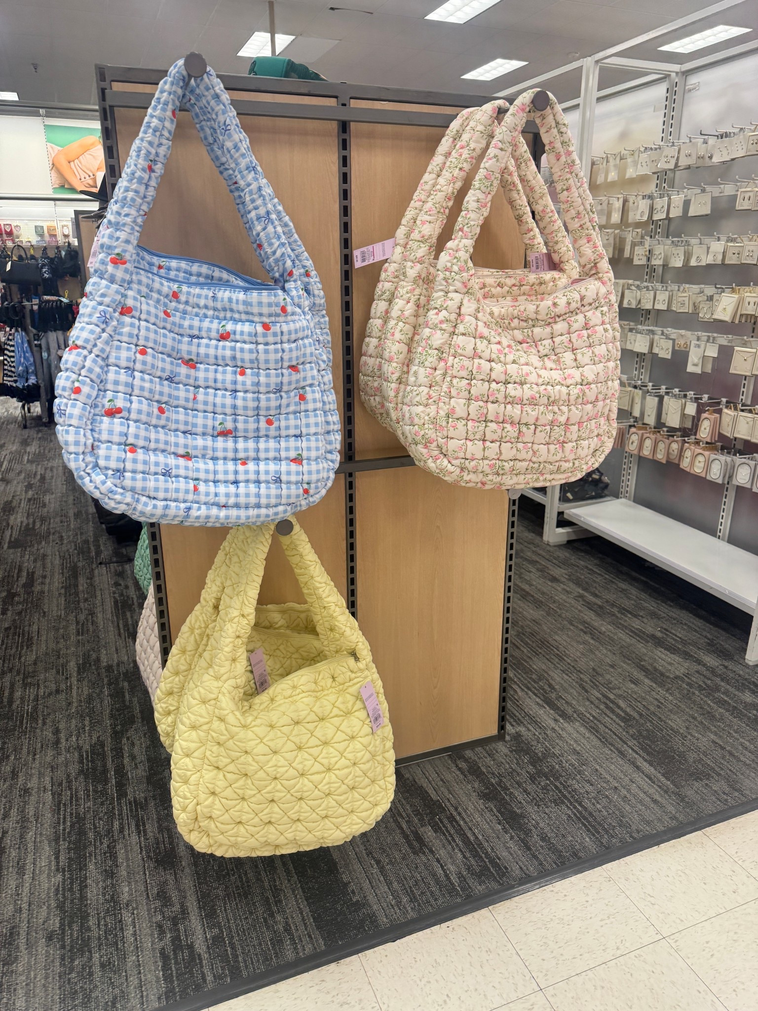 These puffer bags have me NEEDING Spring to GET HERE!  How pretty is that floral one! Omg. Add to cart!  