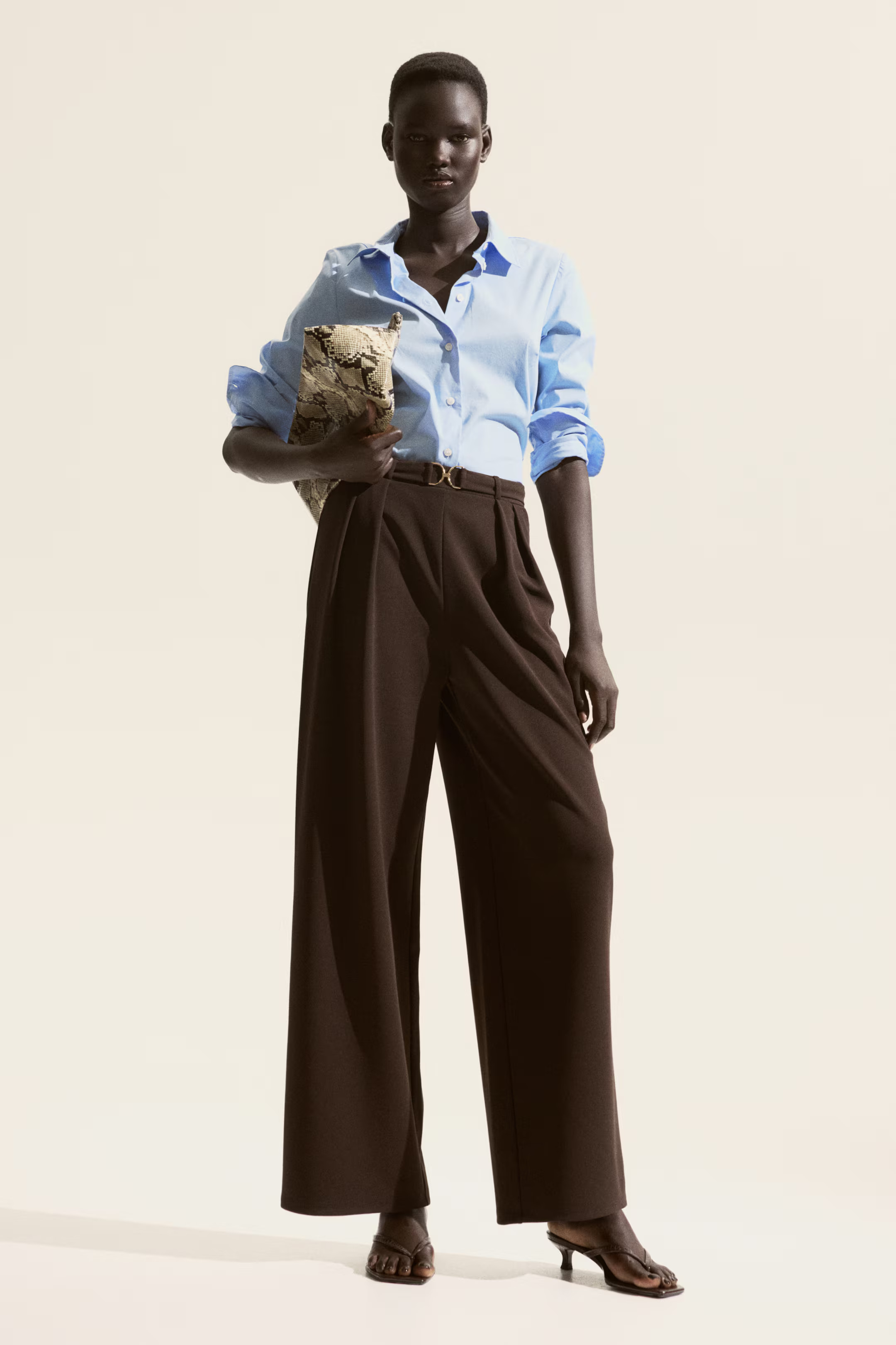 Buckle-detail tailored trousers | H&M (UK, MY, IN, SG, PH, TW, HK)