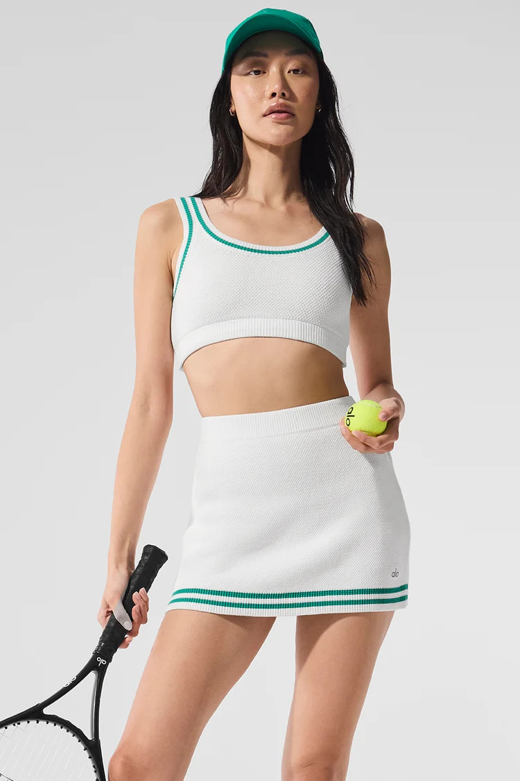 Tennis Club Sweater Knit Bra | Alo Yoga