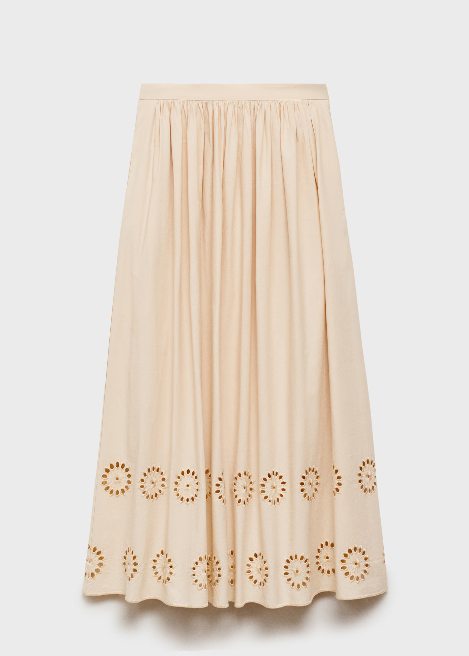 Cotton skirt with embroidered hem - Women | MANGO USA | Mango (US/MX/AU)