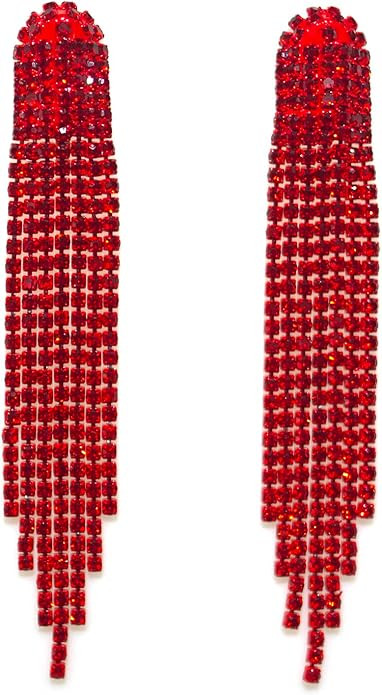 Chandelier Rhinestone Earrings for women,Long Earrings Dangle Dangling Bling Earring Crystal Rhin... | Amazon (US)