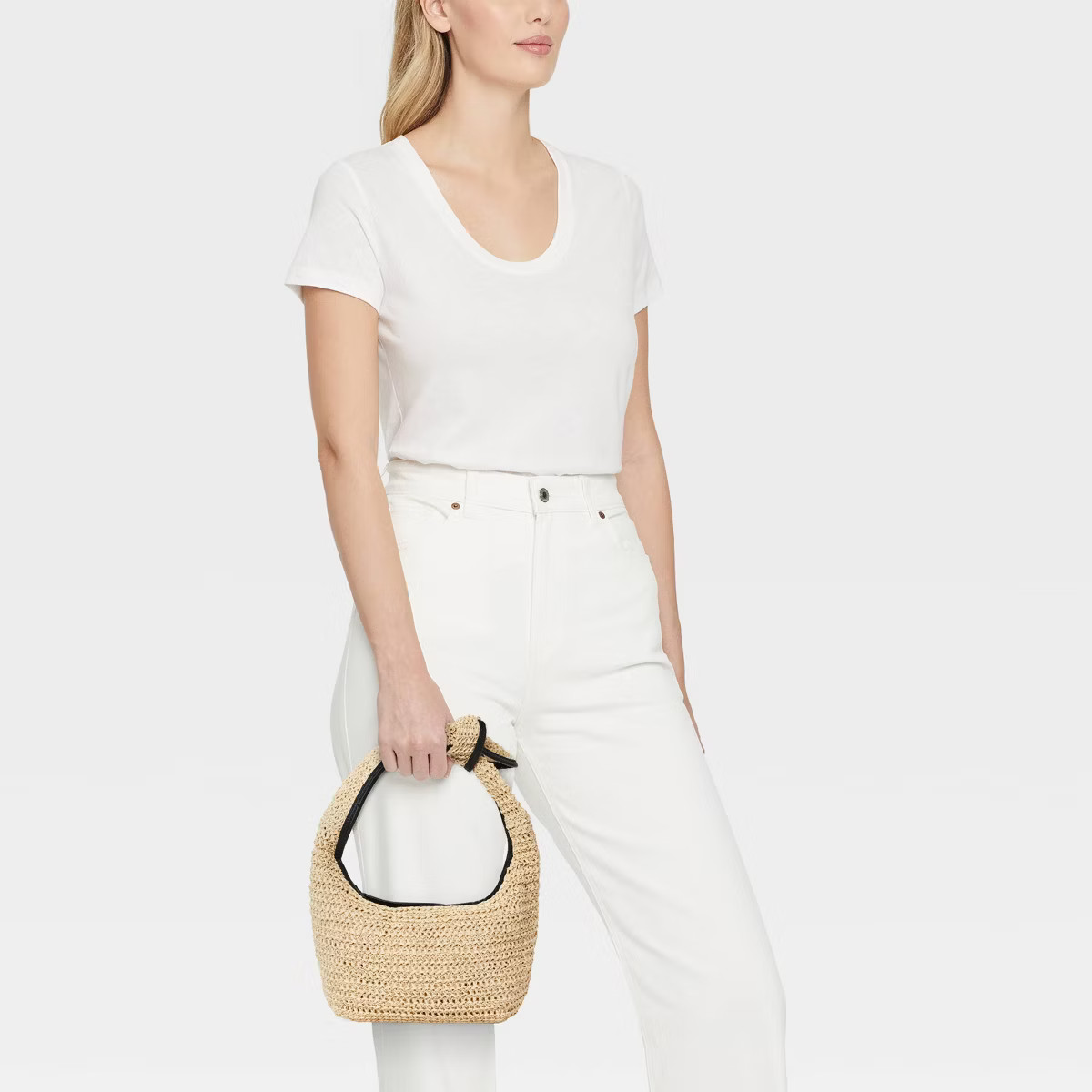 Straw Mini Bow Bag Clutch - A New Day™ Beige | Target