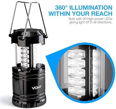 Vont 4 Pack LED Camping Lantern, LED Lanterns, Suitable Survival Kits for Hurricane, Emergency Li... | Amazon (US)
