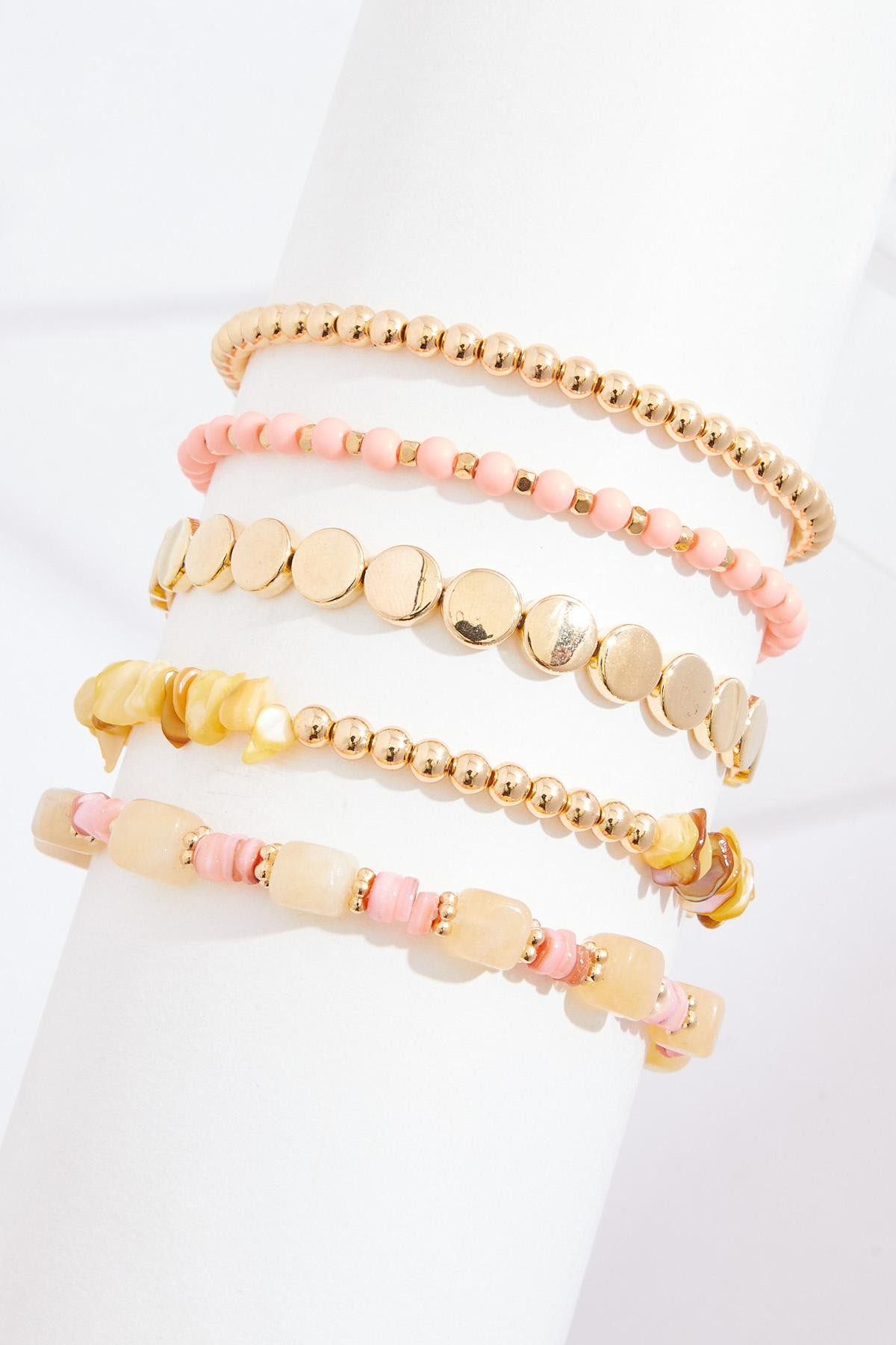 Semi Precious Shell Stretch Bracelet Set | Cato Fashions