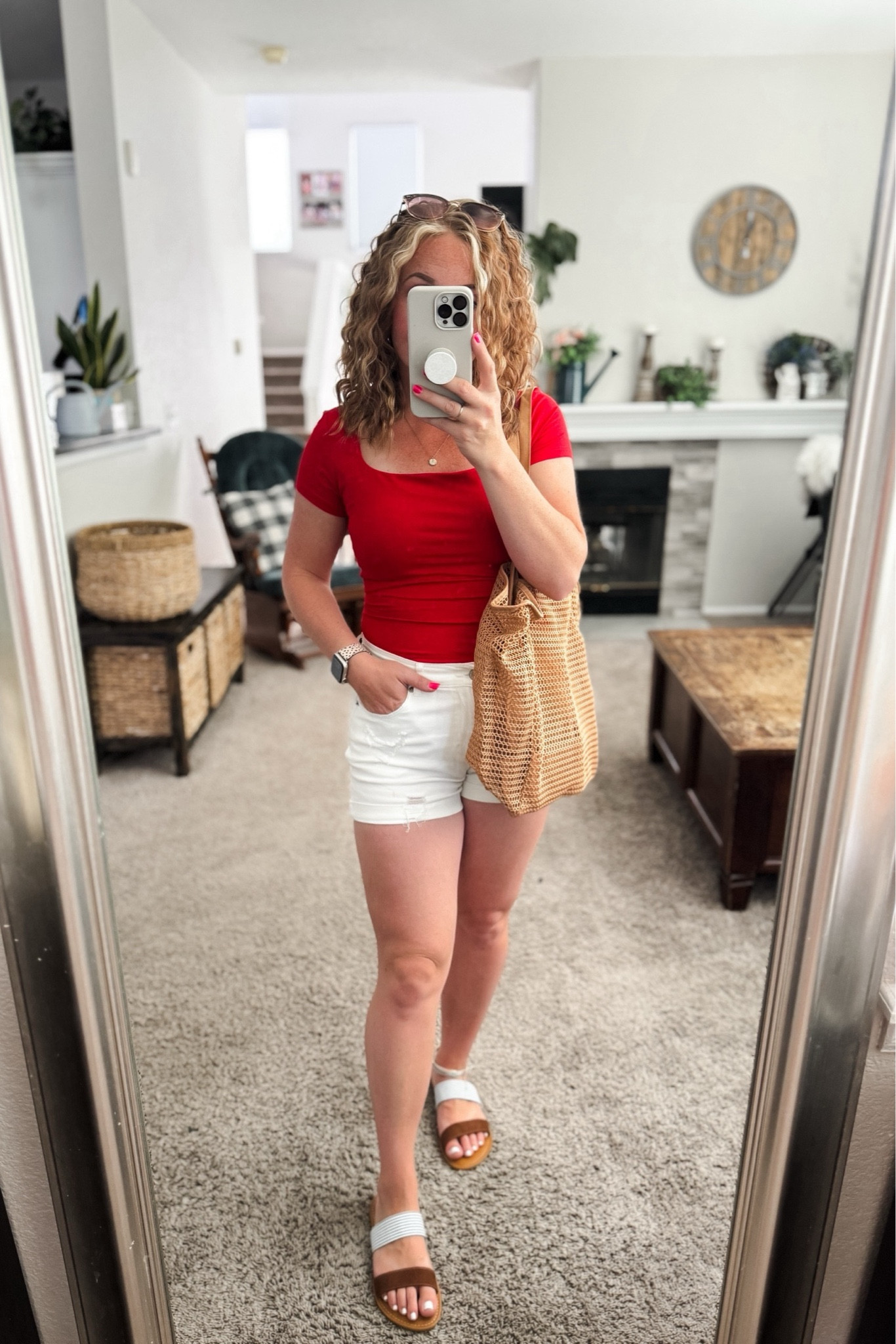 Elevated 4th of July outfit idea with a square neck red top ($14) that is similar to Skims, white jean shorts (on sale), mesh tote bag, and sandals, went up a half size with these! Everything else fits TTS. 


// Summer outfits 2024,  petite Amazon fashion, casual mom outfit ideas, summer outfit amazon, Amazon outfit ideas, casual outfit ideas,  outfit inspo, casual fashion, amazon summer fashion, amazon casual outfit, cute casual outfit, outfit inspo, outfits amazon, outfit ideas, amazon shoes, Amazon bag, purse, size 4-6, casual summer outfits, casual outfit ideas everyday, summer tops, summer fashion, summer bag #summeroutfits  

#LTKFindsUnder50 #LTKSaleAlert #LTKSummerSales