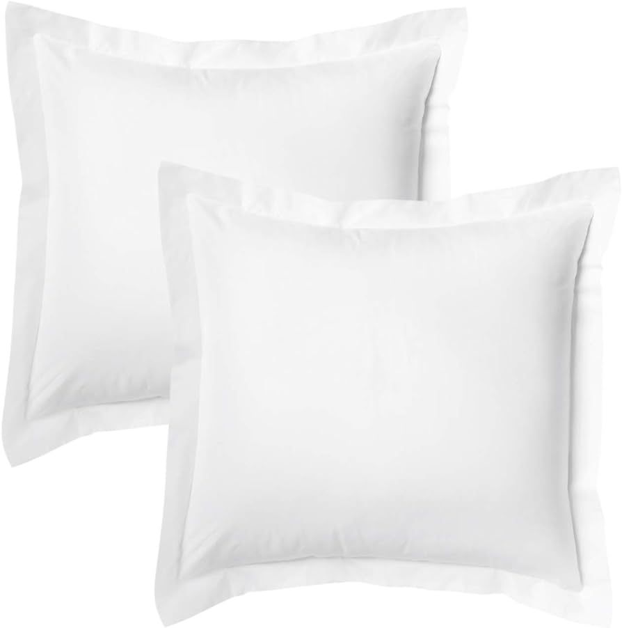 Bedsure Euro Pillow Sham Covers 26x26 Set of 2, Super Soft and Cozy White European Pillow Shams, ... | Amazon (US)