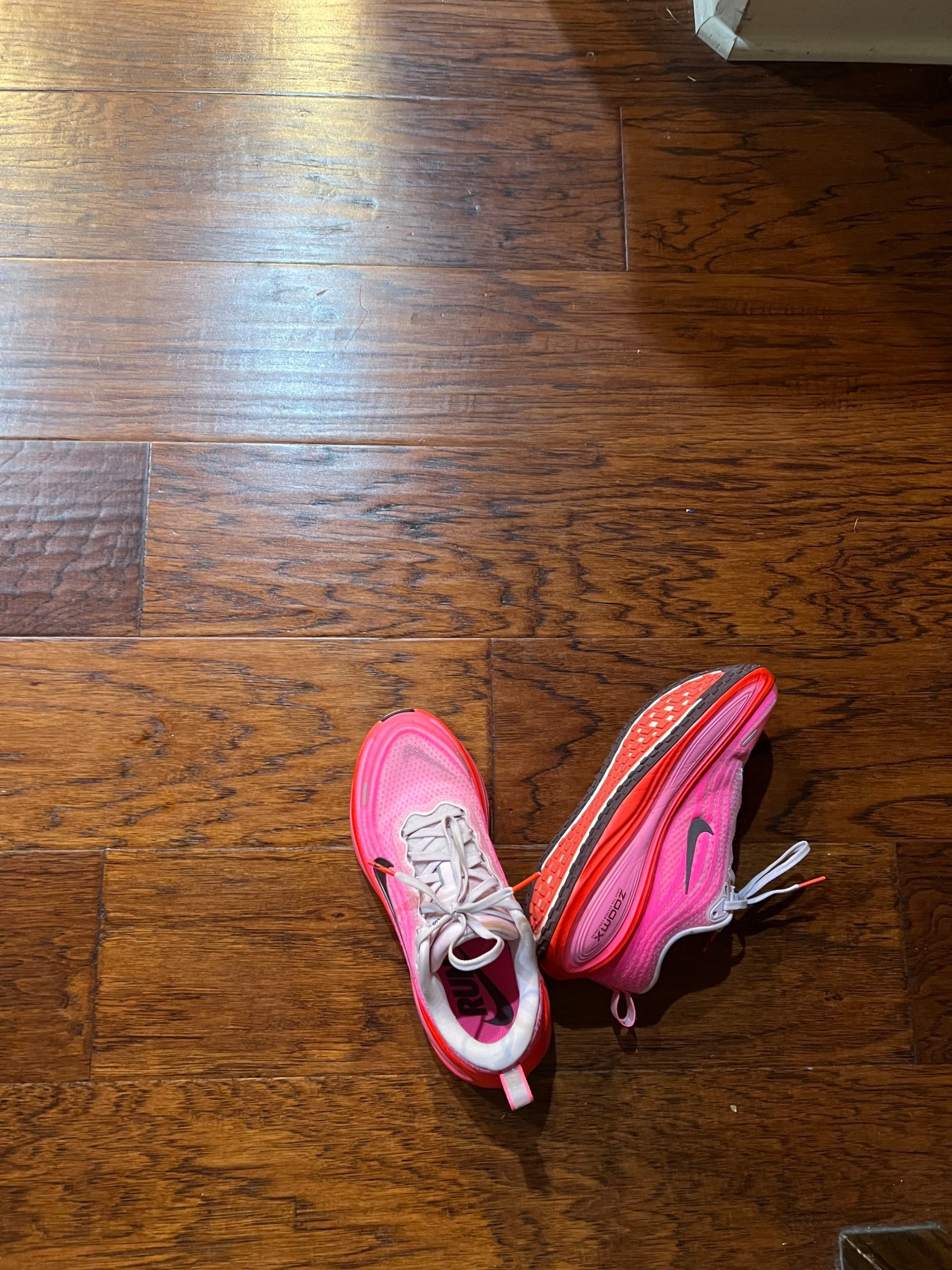 Pink Nike running shoes 