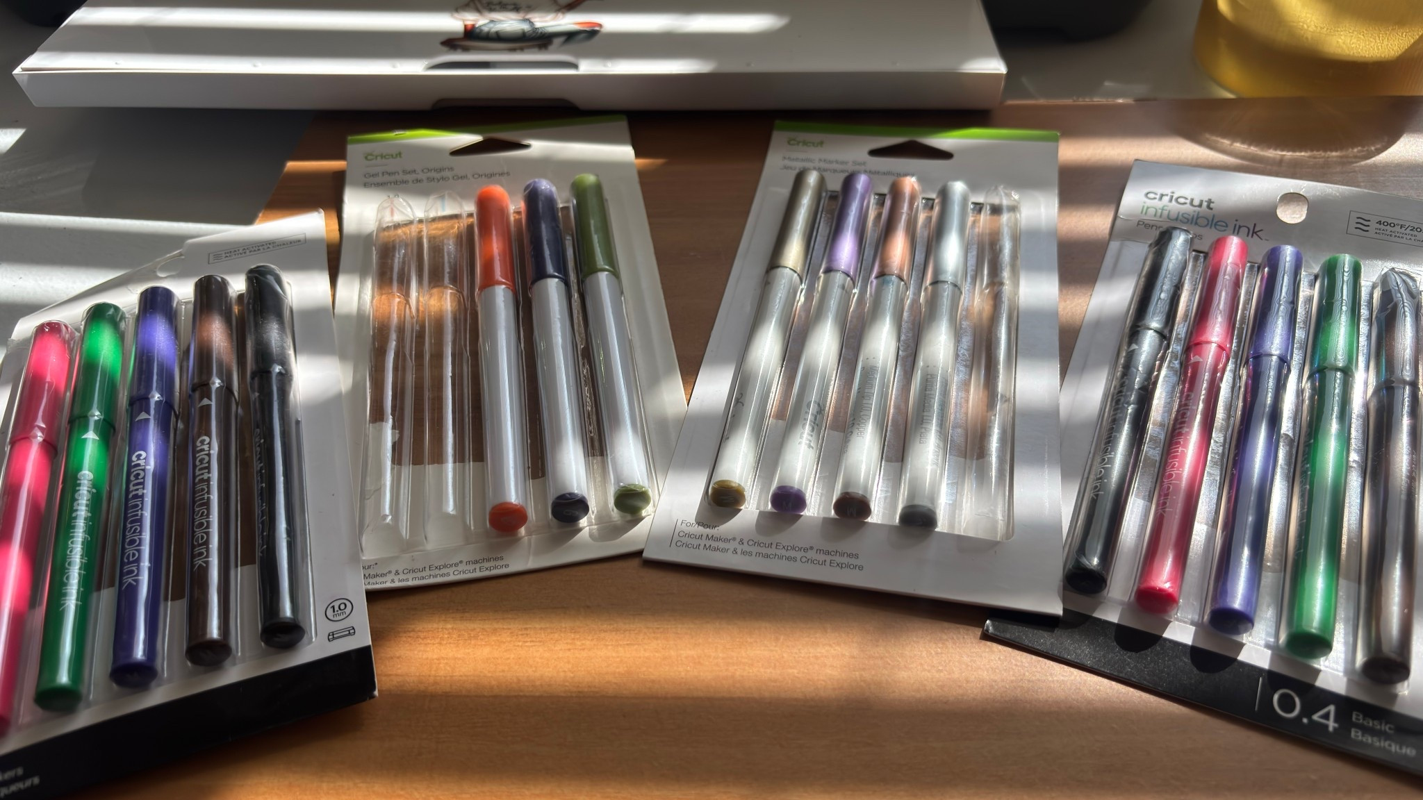 Be honest—what Cricut pens or markers do you always reach for and why?

I’ve tried so many different sets, but I definitely have my favorites.

Sharing a pic of a few I’ve been using lately for attention ❤️

Tell me which ones you swear by—especially for bold colors, smooth writing, or infusible ink projects.”**

Visible pen sets in the photo:

Cricut Gel Pen Set – Originals

Cricut Metallic Marker Set

Cricut Infusible Ink Pens (0.4 Basic + Neon)

Cricut Joy pens stored inside the machine

