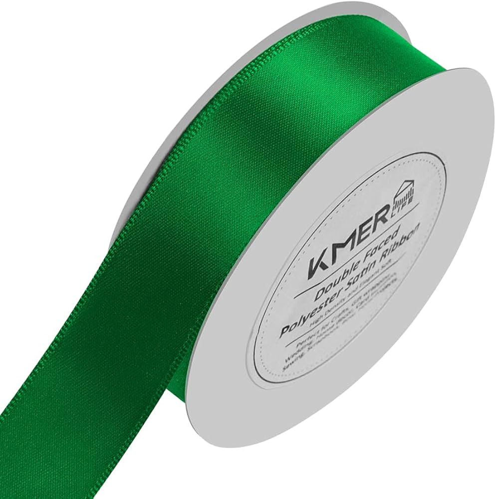 1 inch Double Faced Polyester Emerald Green Satin Ribbon, Perfect for Gift Wrapping Very Suitable for Weddings Party Hair Bow Invitation Decorations and More (25 Yards) | Amazon (US)