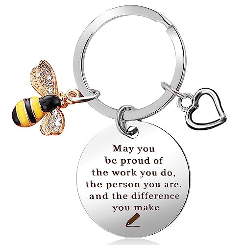 Ouligay Teacher Gifts for Women, Bee Thank You Teachers Keychain, Teachers Appreciation Gifts for Best Teacher Assistant Valentine Birthday Gift Teachers Stuff Accessories | Amazon (US)