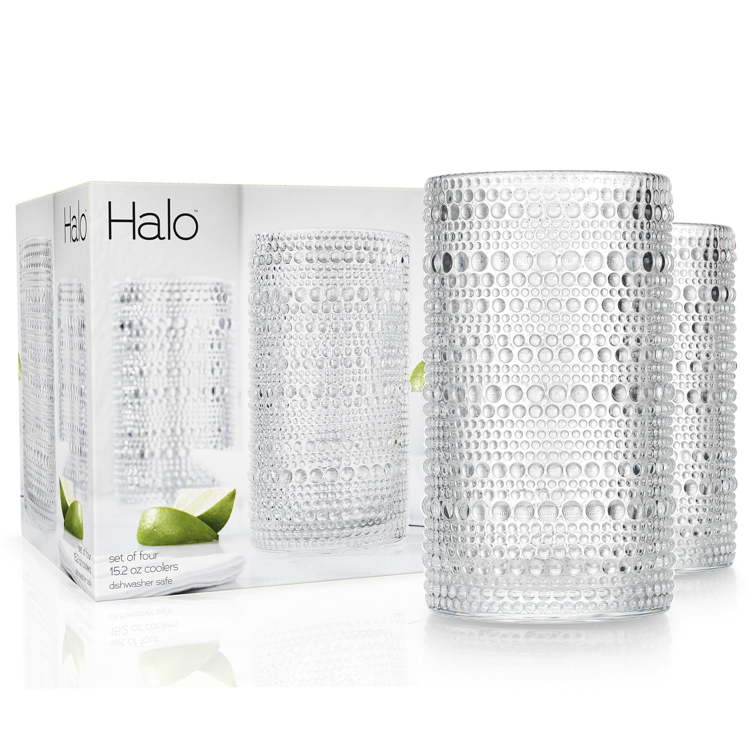 Glaver's Hobnail Drinking Glasses, Set of 4 Clear Vintage Beaded Glass Cups, 15 Oz. Cocktail Drin... | Amazon (US)