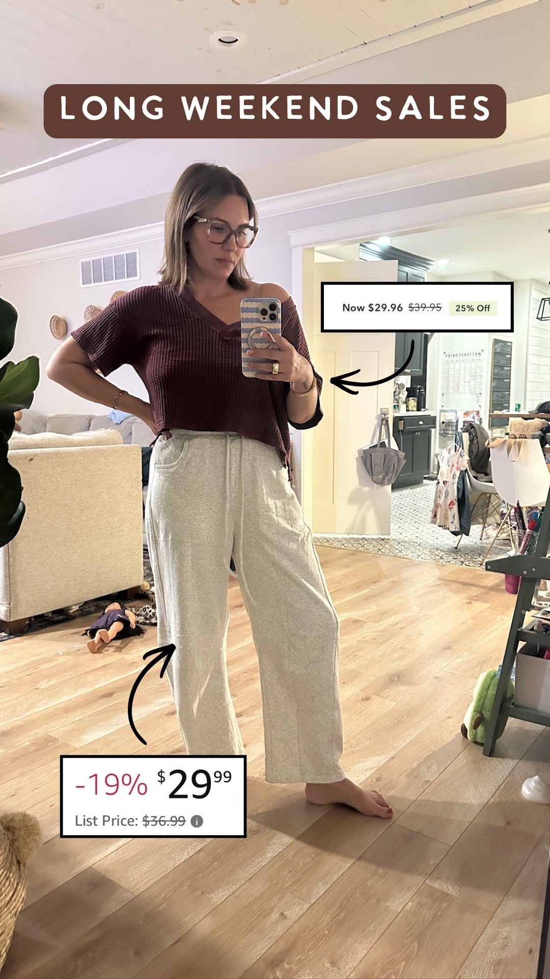 Comfy OOTD! Absolutely love these pants and have them in black too! 🖤 # Amazon #Aerie

#LTKootd #LTKSaleAlert