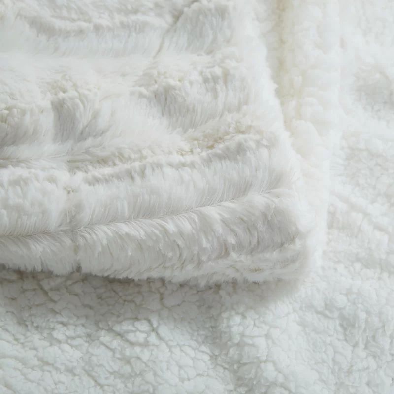 Aresford Polar White Faux Fur Blanket | Wayfair North America