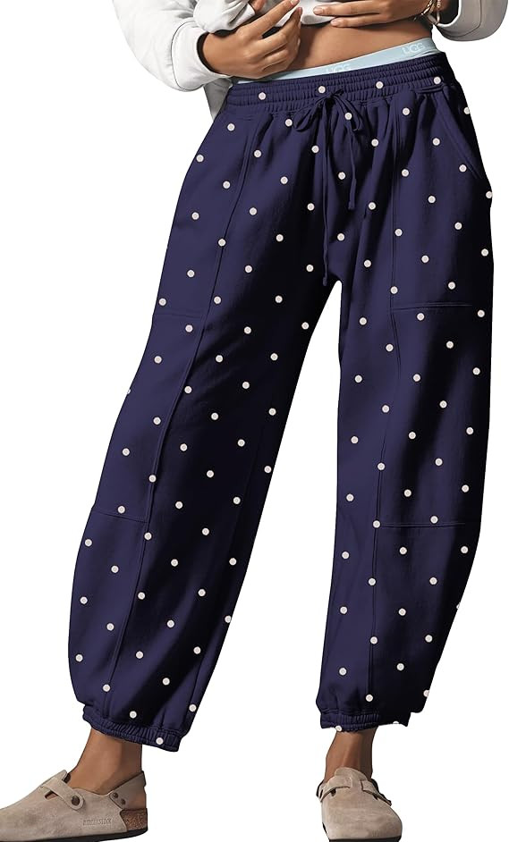 Anoumcy Leopard Pants Women Joggers Sweatpants Casual Cheetah Print Lounge Barrel Pants Trousers ... | Amazon (US)