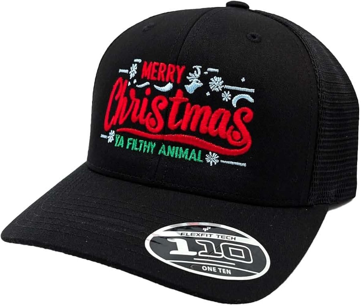 Ya Filthy Animal Merry Christmas Embroidered Hat Humor Hats Funny Gift Ideas Festive Gear | Amazon (US)