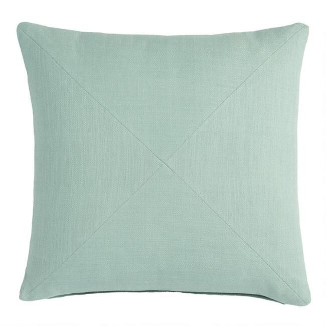 Jadeite Herringbone Cotton Throw Pillow | World Market