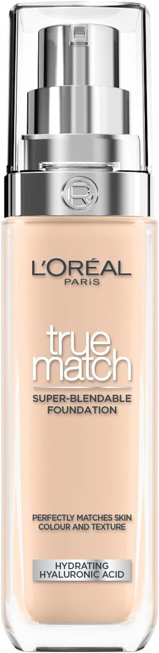 L'Oreal Paris True Match Liquid Foundation, Skincare Infused With Hyaluronic Acid, Spf 17, Availa... | Amazon (UK)