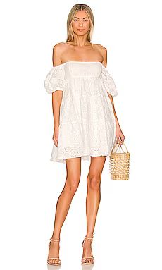 Bardot Sofia Broderie Mini Dress in Ivory from Revolve.com | Revolve Clothing (Global)