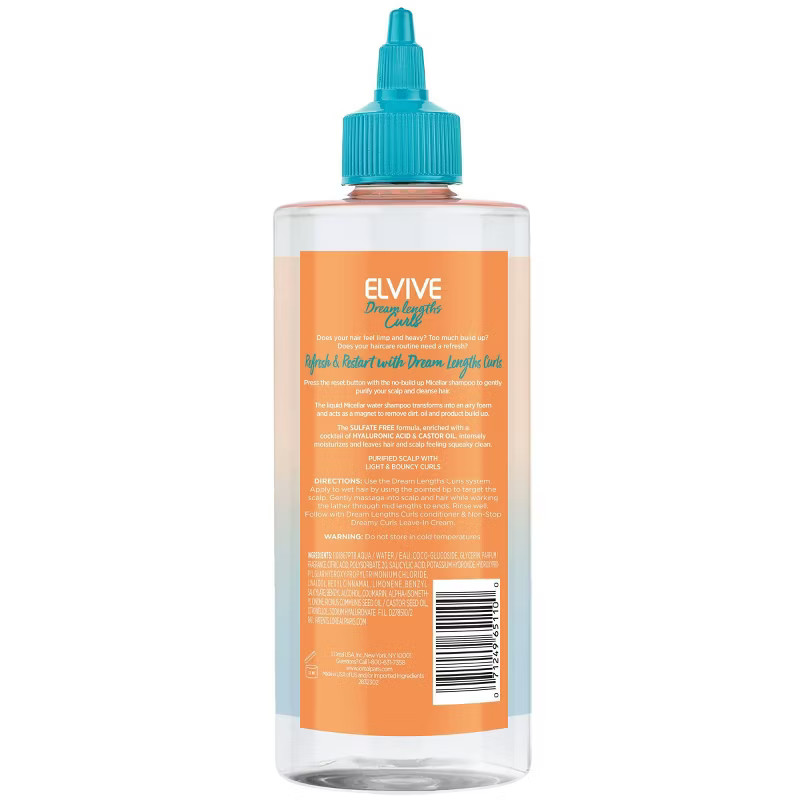 L'Oreal Paris Elvive Dream Lengths Curls Micellar Sulfate-Free Shampoo - 16.9 fl oz | Target