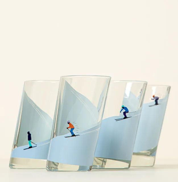 Sloping Ski Glasses - Set of 4 | UncommonGoods