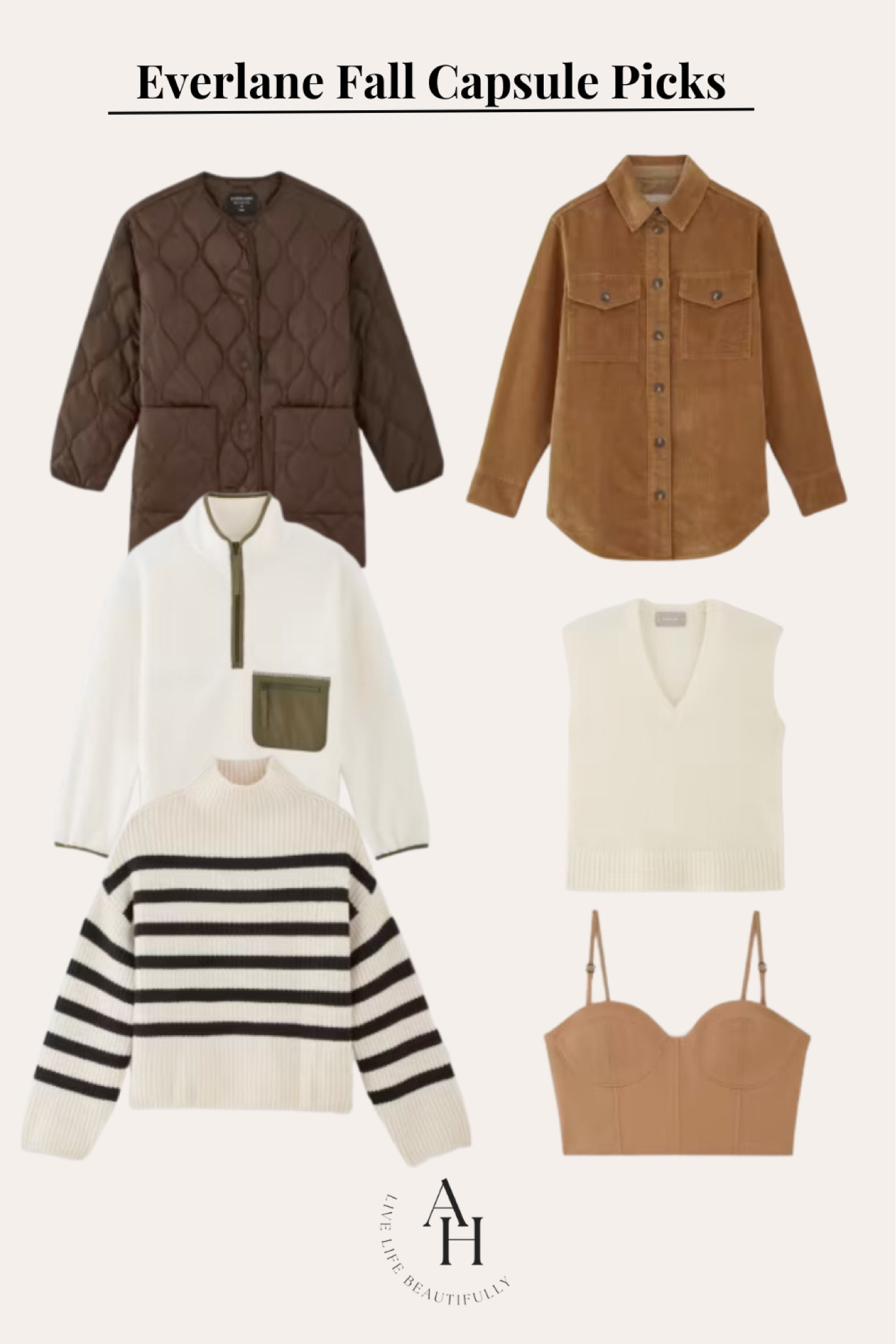 My favorite cozy fall tops from
Everlane! Everything is under $200 and would pair well with everything you already own. 

Fall outfit idea, capsule wardrobe ideas, minimalist outfit ideas, sweater vest, corduroy jacket

#LTKstyletip #LTKmidsize #LTKSeasonal