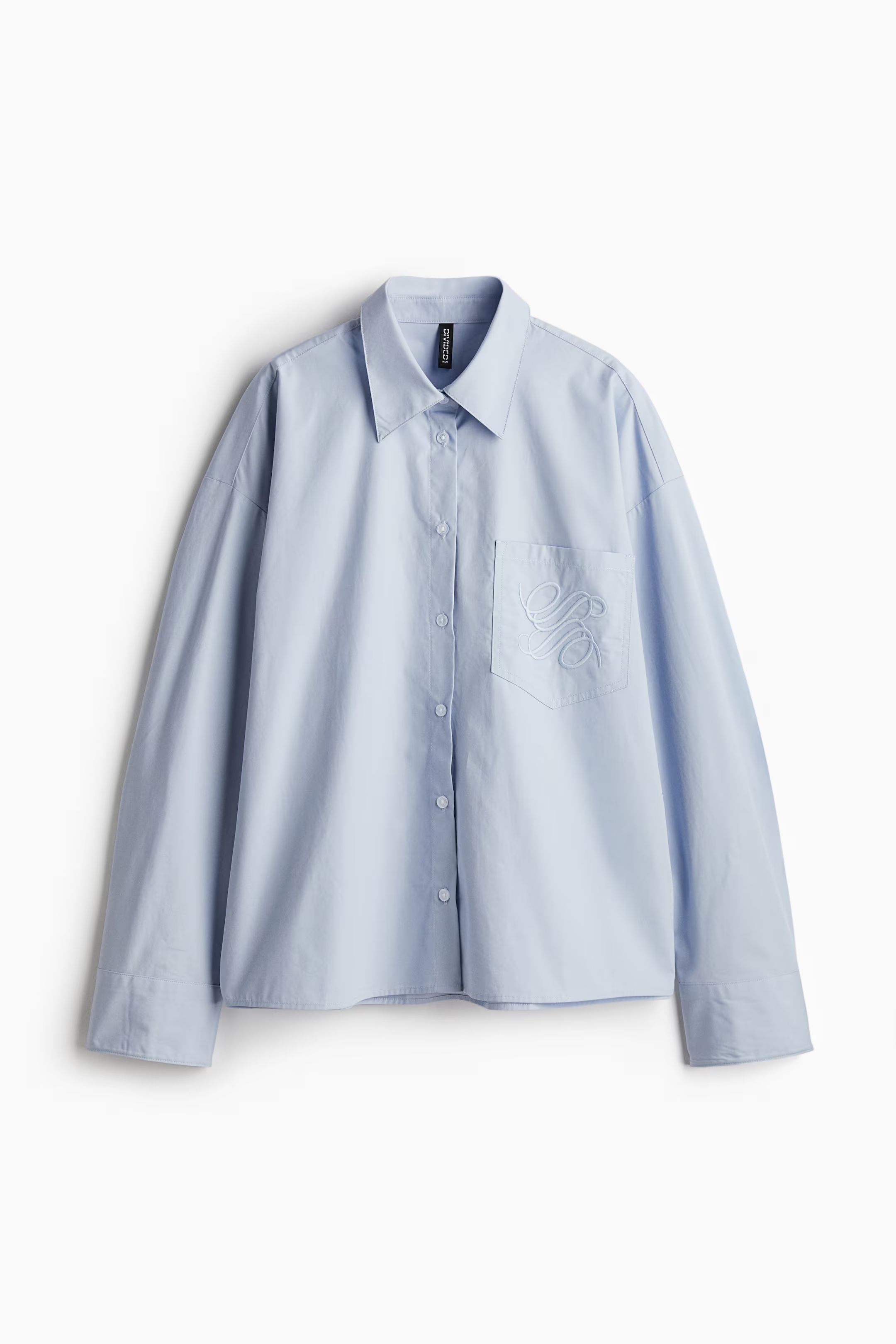 Embroidered poplin shirt | H&M (UK, MY, IN, SG, PH, TW, HK)