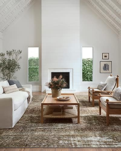Amber Lewis x Loloi Billie Collection BIL-06 Tobacco / Rust 7'6" x 9'6" Area Rug | Amazon (US)