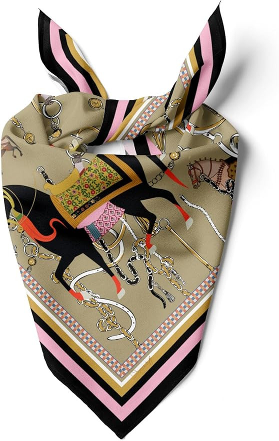 dscarf Womens Neck Scarf 21"x21" Small Square | Headband Scarf Ethnic Bandana Head Scarf Flowerin... | Amazon (US)