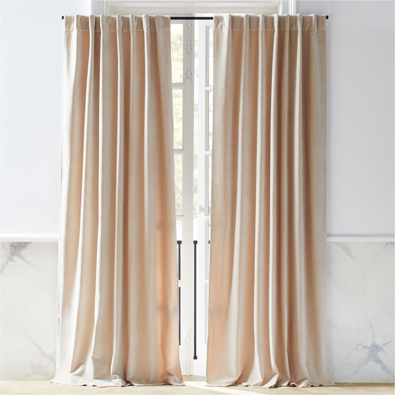 Velvet Natural Curtain Panel 48"x108" | CB2 | CB2