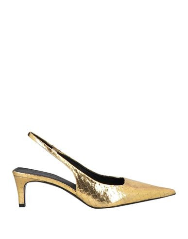 Sandro Woman Pumps Gold Size 6.5 Leather | YOOX (US)