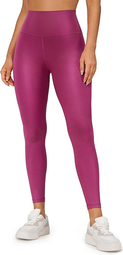 CRZ YOGA Butterluxe Matte Faux Leather Leggings for Women 25" - High Waisted Stretch Ankle Leathe... | Amazon (US)