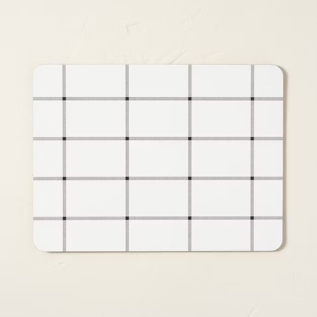 Grid Pattern Wipeable Placemat Gray/White - Hearth & Hand™ with Magnolia | Target