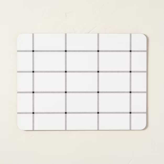 Grid Pattern Wipeable Placemat Gray/White - Hearth & Hand™ with Magnolia | Target