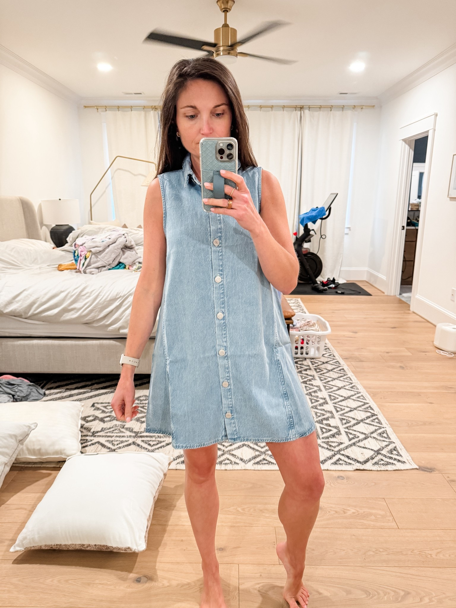 Cutest denim dress for summer. Wearing a size small.

#LTKSeasonal #LTKSummerEdit #LTKFindsUnder100